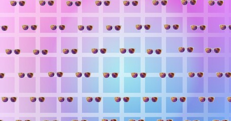 Full frame illustration of sunglasses over checked pattern background