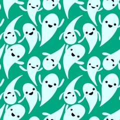 Halloween seamless ghost pattern for wallpaper and packaging and gifts and cards and linens and kids and fabrics