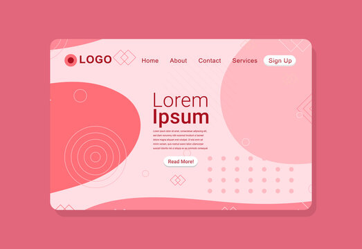 Abstract Clean Pink Landing Page Design