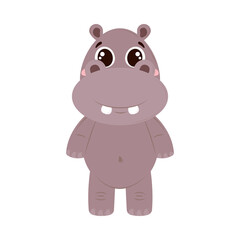 Plakat cute hippo icon