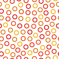 Colorufl rings seamless pattern with white background.