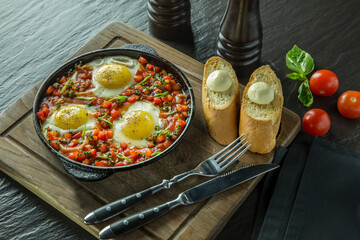 Ajarian Chirbuli Pan on Served Table, Restaurant food