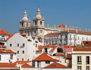 Fototapeta premium Panoramic view of Lisbon Old Town, Portugal 