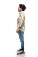 people concept - smiling young man in glasses over white background