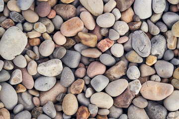 background of river stones varied in size and colors