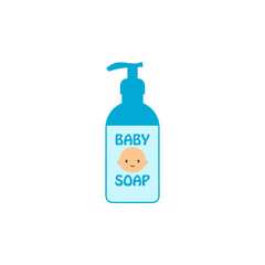 Baby soap bottle icon isolated on white background