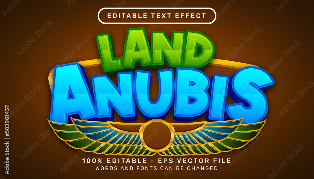 Poster land anubis 3d text effect and editable text effect