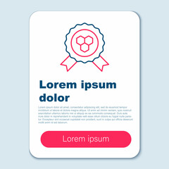 Line Honey award icon isolated on grey background. Honey medal. Colorful outline concept. Vector