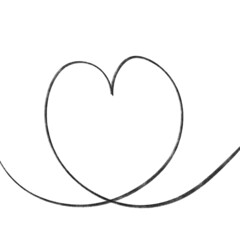 line in the form of a heart. curl-heart