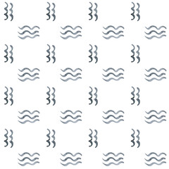 watercolor primitive naive wave Curved lines seamless pattern. Linear waves motif. Jagged stripes ornament. Curves print. Striped background. Wavy stripe figures. Ethnical textile print