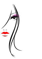 女性の顔、フェイス、メイク