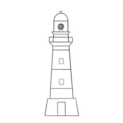 Lighthouse illustration.  Lineart.  Coloring.  For adults and for children.