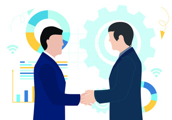 Fototapeta premium Handshake of two business men. Agreement of parties. Signing documents.Partnership Concept.