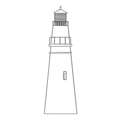 Lighthouse illustration.  Lineart.  Coloring.  For adults and for children.