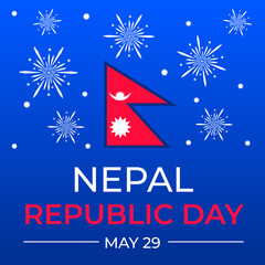 Obraz na płótnie Canvas Nepal Republic Day banner. National holiday celebrate on May 29. Vector template for typography poster, flyer, postcard, etc