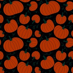 Halloween seamless pumpkin pattern for fabrics and textiles and packaging and gifts and cards and linens and kids