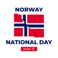 Fototapeta premium Norway National Day typography poster. Norwegian holiday celebration on May 17. Vector template for banner, greeting card, flyer, etc