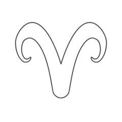 stylized zodiac Aries sign from horoscope and astrology.  Lineart, individual elements