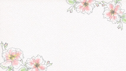doodle line art rose flower bouquet on paper background