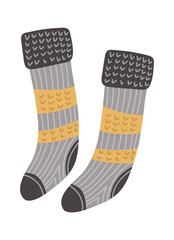 Winter cute clothes socks. Accessory item.Vector illustration