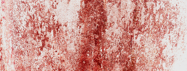Dirty wall background. Blood on white wall background
