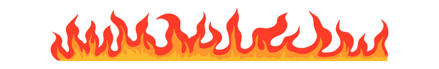 Fire flame. Cartoon bonfire collection. Vector burn fireplace set