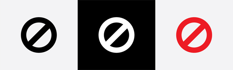 Prohibition icon sign. Stop symbol. Red ban vector illustration