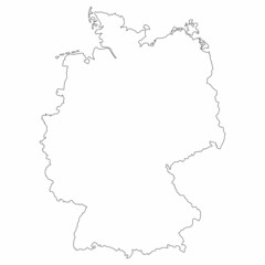 map of Germany line vector illustration isolated on white background