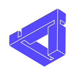 Optical illusion. Impossible shapes  vector. Optical art object. Geometric figures. Paradox.