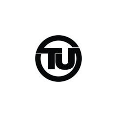 Letter TU circle logo design vector