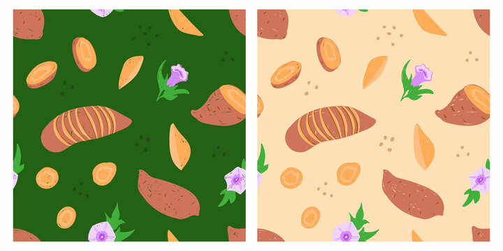 Sweet potato pattern sketch illustration
