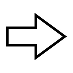 Arrow symbol shape vector icon outline stroke for creative graphic design ui element in a pictogram illustration