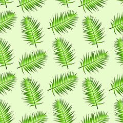 Fototapeta na wymiar seamless pattern with nature coconut tree green leaf with branch
