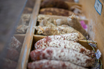 smoked spicy sausage with noble white mold bloom