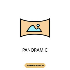 panoramic icons  symbol vector elements for infographic web