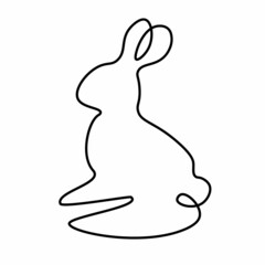 Vector illustration of abstract bunny with black outlines.