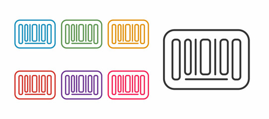 Set line Barcode icon isolated on white background. Set icons colorful. Vector