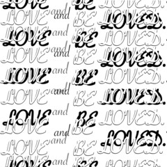 Vector monochrome two tone colored hand lines artistic trendy  typography drawn, seamless pattern design . T-shirt design, textile, banner, scarf digital printing