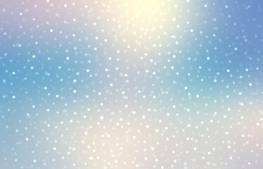 Glittering winter holidays empty background light blue color. Shimmering snow effect on nature glowing textured backdrop. Day light.