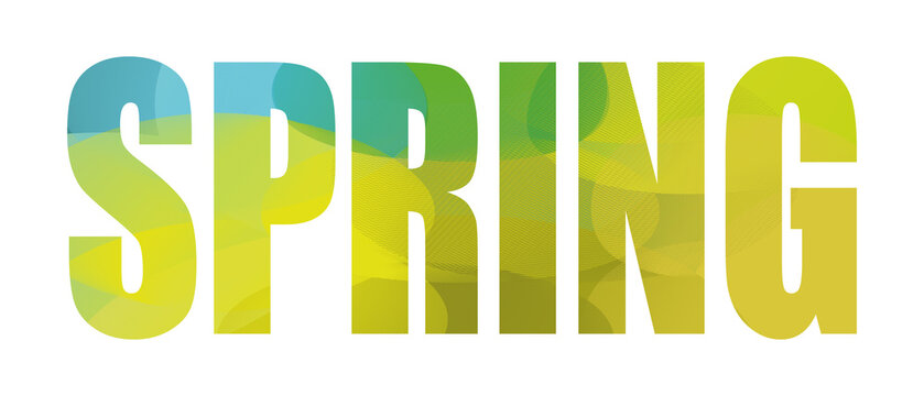 Colorful spring word. Vector illustration.