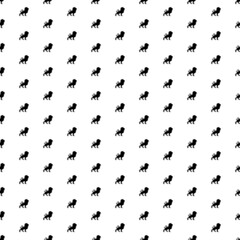 Square seamless background pattern from geometric shapes. The pattern is evenly filled with big black lion symbols. Vector illustration on white background