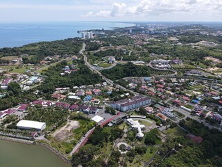 Miri, Sarawak Malaysia - May 2, 2022: The Landmark and Tourist Attraction areas of the of Miri...