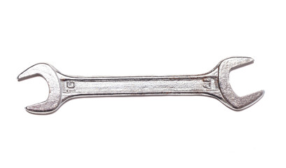 Wrench metal spanner isolated on white background
