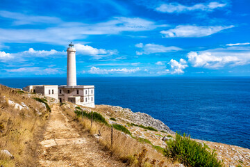 Lighthouse of Capo d'Otranto - obrazy, fototapety, plakaty