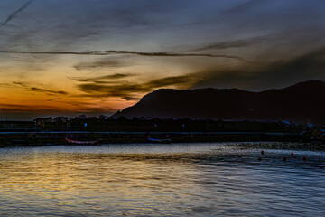 Old Town of cinque terre in the evvening
