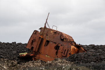 Shipwreck on coast