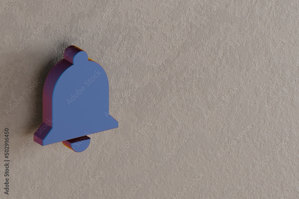 Aufkleber beautiful abstract illustrations blue notifications symbol icons on a wall background. 3d rendering 