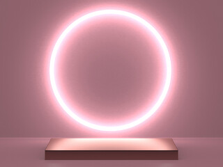 Abstract scene podium mockup. Award ceremony concept