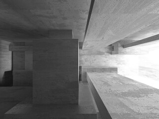 Abstract architecture interior background. Empty concrete room