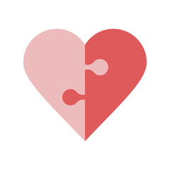 Heart puzzle. Isolated vector illustration.